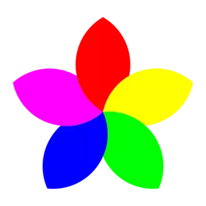 Värikäs 5 terälehti kukka vektori kuva