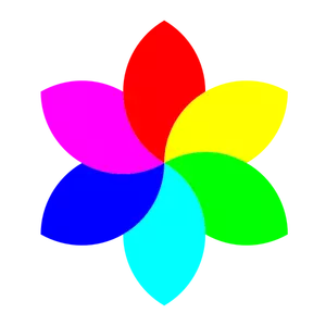 Blomst-lignende fargerike form vektortegning