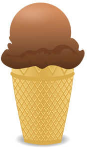 Vektorový obrázek čokoládové zmrzliny v polovině kužel