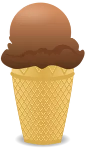 Imagem vetorial de sorvete de chocolate em um cone de meia