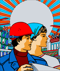 Radziecki plakat grafika wektorowa