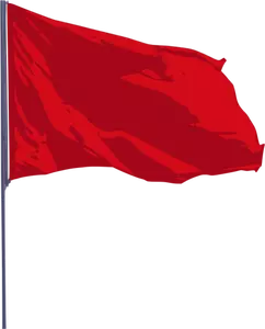 Aaltoileva punainen lippu vektori