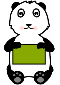 Panda holding a sign vector clip art