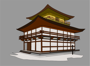 Vector clip art of kinkakuji house