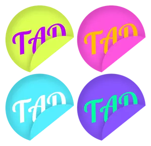 Set van TAD stickers vector graphics