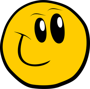 Vektorigrafiikka hymyilevästä keltaisesta hymiöstä