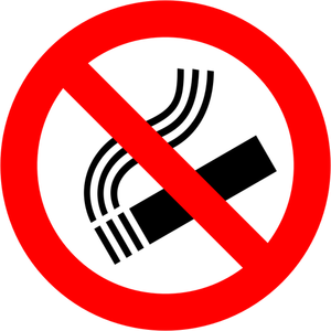 Grafica vettoriale di non inclinato incrociata sigaretta nessun segno di fumare