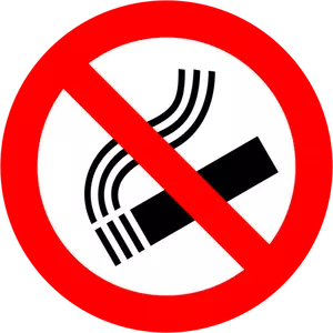 Vector graphics of tilted crossed cigarette no smoking sign