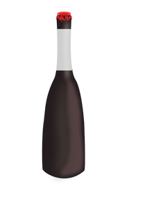 Brown beer bottle vector image