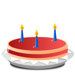 Geburtstagstorte mit blauen Kerzen