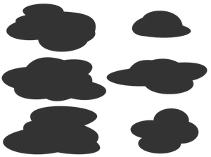 Grey clouds set vector image