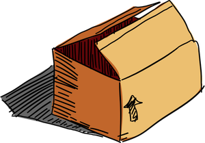 Carton box freehand vector drawing
