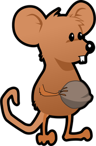 Vector graphics of brown cartoon mouse