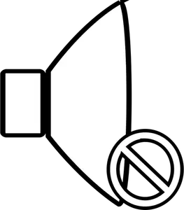 Clip-art de silenciado ícone preto e branco