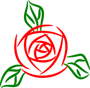Ręcznie rysowane róża streszczenie wektor clipart