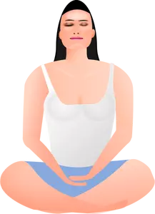 Vektor ClipArt-bilder av lady i meditation