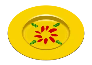 Yellow dish vector image