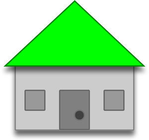 Illustration vectorielle de la maison au toit vert