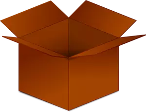 Imagem vetorial de caixa de papelão vermelho aberto