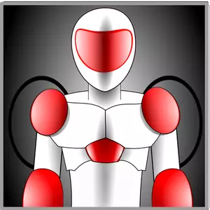 Kırmızı ve gri robot avatar vektör çizim