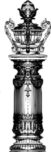 Vektori ClipArt-kuva muinaisesta painetusta koristepilarista