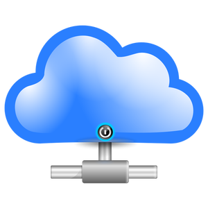 Zabezpečit cloud computingu vektorový obrázek ikony