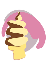 Crème glacée au chocolat en image vectorielle de cône
