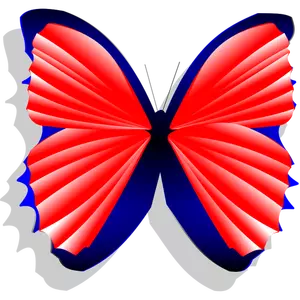 Desenho vetorial de borboleta azul e rosa