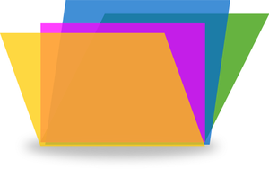 Vector de la imagen del icono de carpeta PC colorido