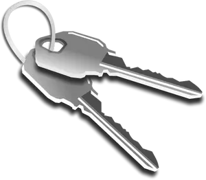 Two keys on a keychain vector graphics
