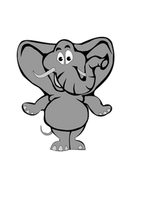 Tegneserie grå elefant