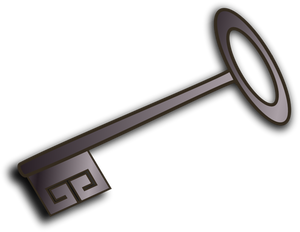 ClipArt vettoriali di chiave del portello di vecchio stile con ombra