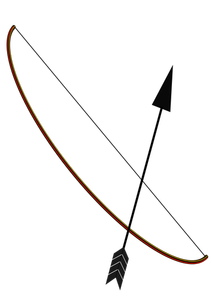 Bild des braunen Pfeil und schwarzen Bogen