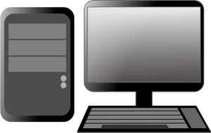 Computer CPU e immagine vettoriale monitor