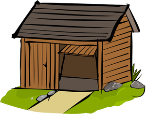 Ilustraţia vectorială de garaj din lemn