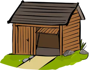 Vector illustration of wooden garage