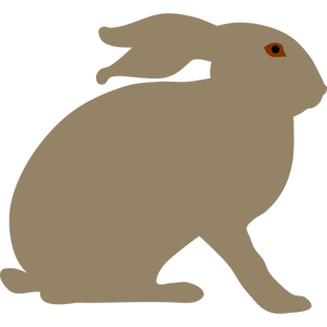 Rabbit with brown eyes silhouette vector image