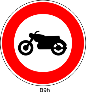 Vector clip art of no entry for motorcycles and light motorcycles round prohibitory traffic sign