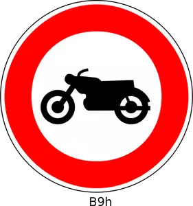 Vector illustraties van geen vermelding voor motorfietsen en lichte motorrijwielen ronde verbodsbepalingen verkeersbord