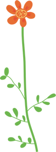 Vector de la imagen de la flor de pétalos anaranjados suaves