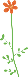 Vector de la imagen de la flor de pétalos anaranjados suaves