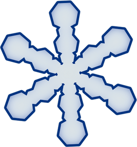 Dibujo de copo de nieve azul hielo vectorial