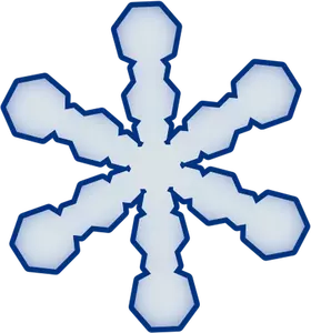 Dessin de flocon de neige bleu glacial vectoriel