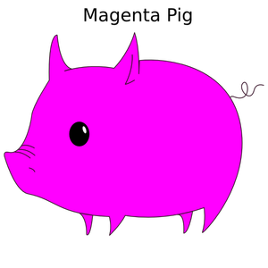 Magenta pig vector illustration