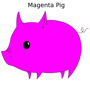 Magenta pig vector illustration