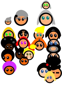 Disegno colorato di un albero di famiglia multiculturale