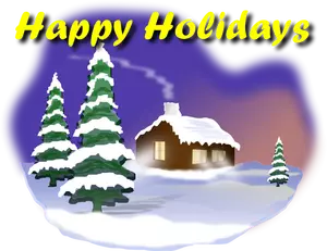 Happy Holidays winter idylle kaart vectorafbeeldingen