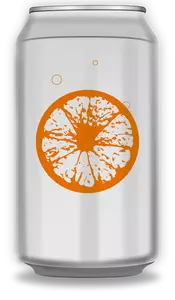 Vector afbeelding van oranje soda kan