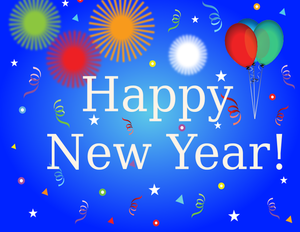 Feliz ano novo banner com a imagem vetorial de balões