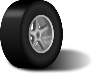 Klassieke auto wiel met schaduw vector illustraties